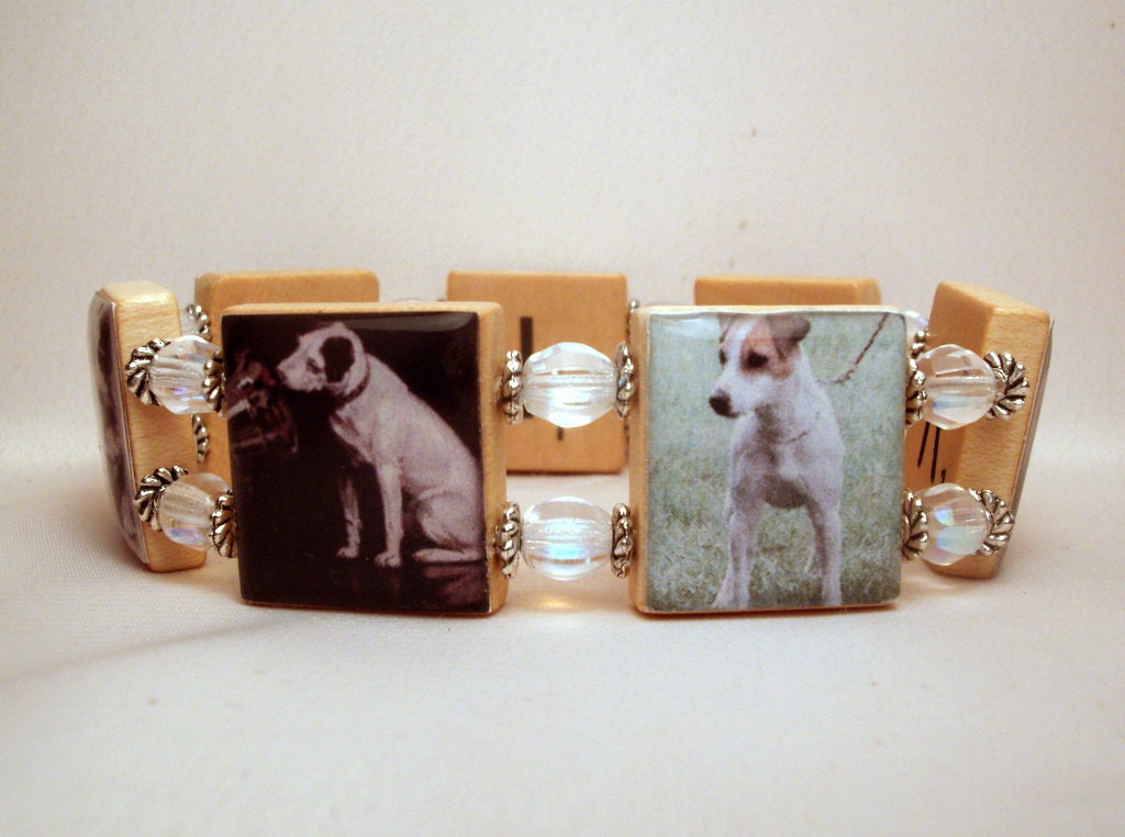 JACK RUSSELL Bracelet / Parson / Upcycled Scrabble Jewelry / Dog Lover Gift