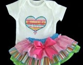 Heart Applique Set Sassy Pants All Around Ruffle Diaper Cover Bodysuit or Shirt Appliqued Number Flowers Monogram