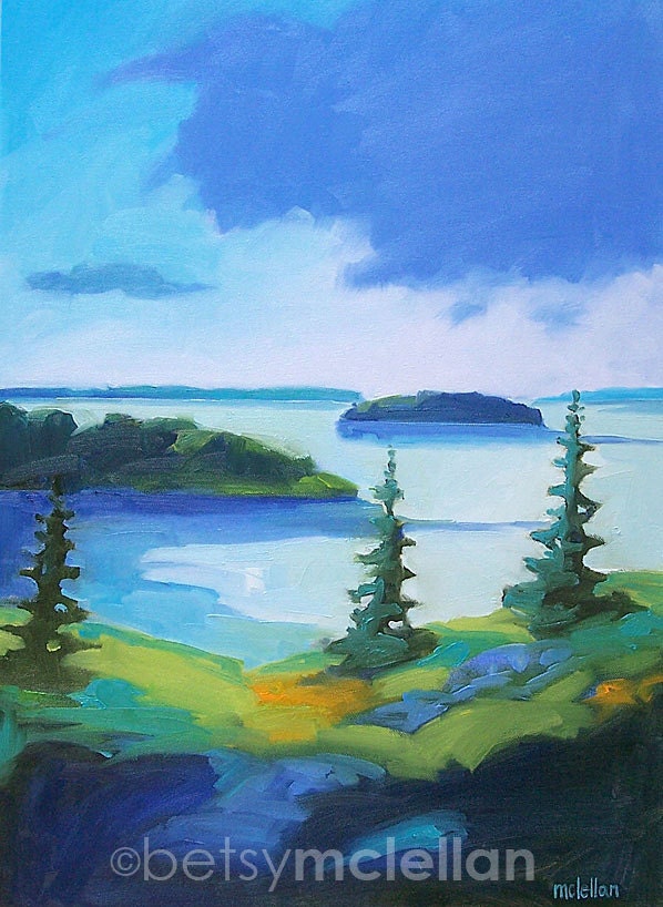 Maine Coastal Landscape - Giclee Print