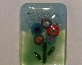 Memory Cremains Pendant Fused Glass Pet or Loved Ones Ashes