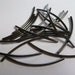 Bead, gunmetal-plated brass, 45x2mm curved tube. Sold per pkg of 20.