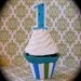 Fake Cupcakes "1st Birthday Boy" Photo Shoot Cupcake Collection" 1 Large Standard Cupcake with No. 1 Candle