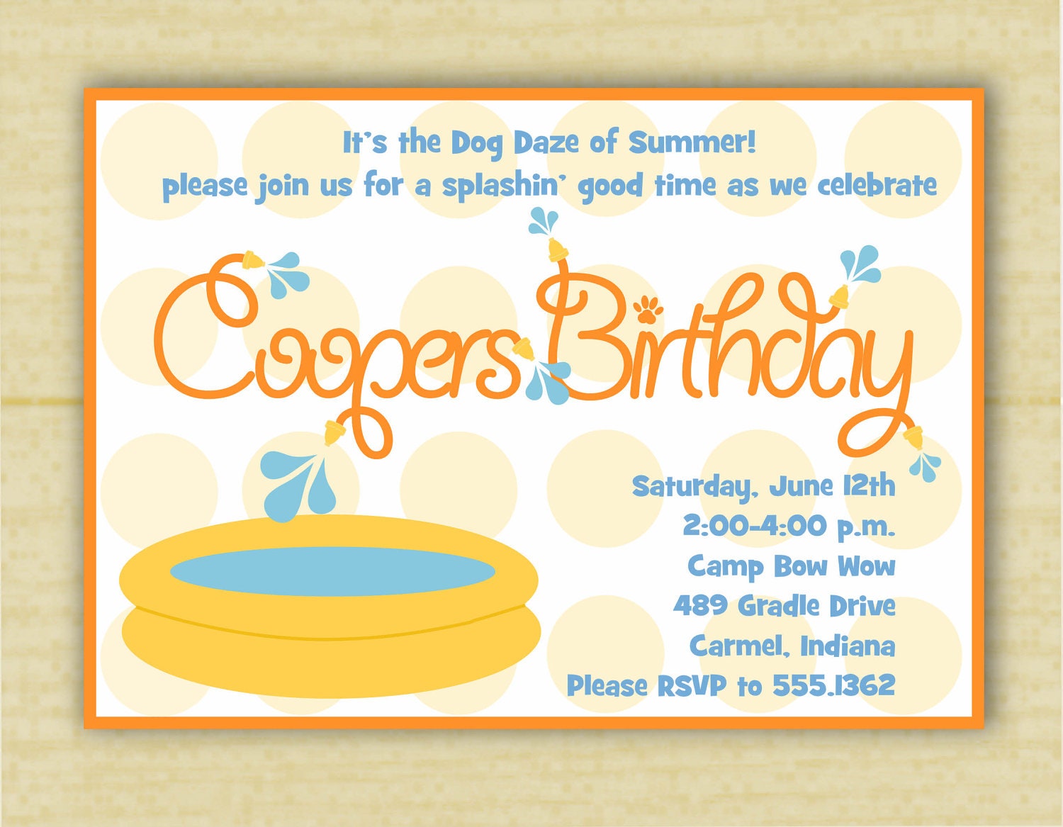 Dog Daze of Summer Birthday Party Invitation Il_570xn