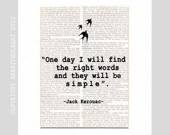 JACK KEROUAC QUOTE Art Print inspirational motivational literary quote ...