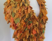 Earthy  Organic Recycled Sari Silk  Wrap Amber Autumn