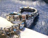 SALE.....vintage art deco square clear rhinestone tennis bracelet
