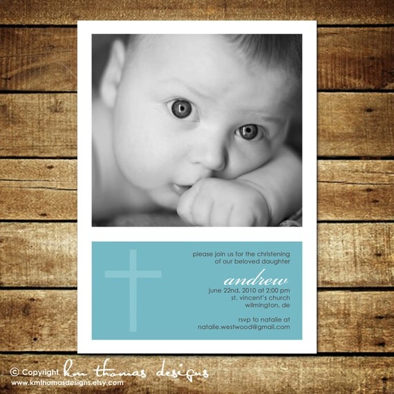 GRACE...Custom Printable Baptism Photo Invitation...by KM Thomas Designs Il_570xn
