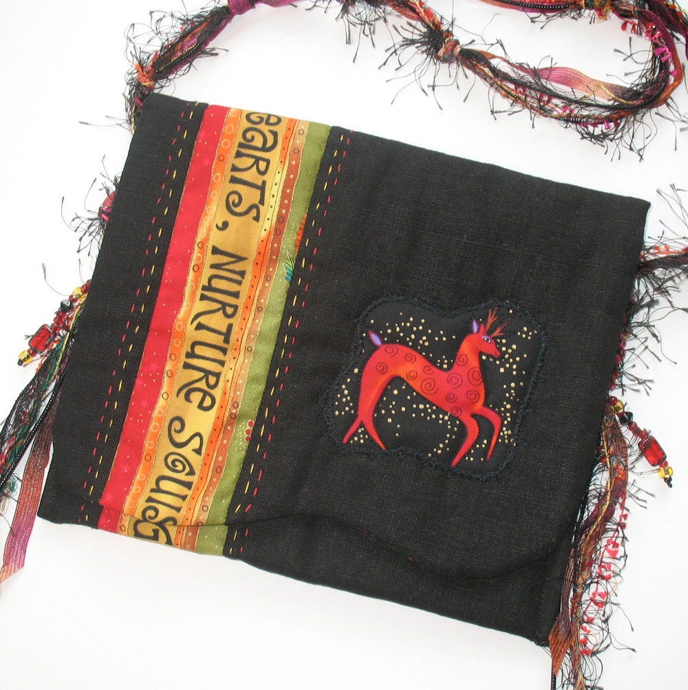 Quilted Purse, Christmas, Laurel Burch