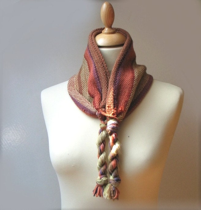 Handwoven neckwarmer, naturally dyed