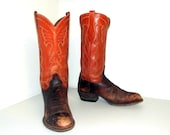 Orange and brown cowboy boots size 8.5  or cowgirl size 10
