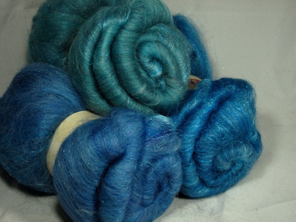 Shimmer Batts BFL/Tussah/Firestar - 6.9oz - Arabian Nights