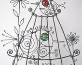 Wire Bird Cage Sculpture