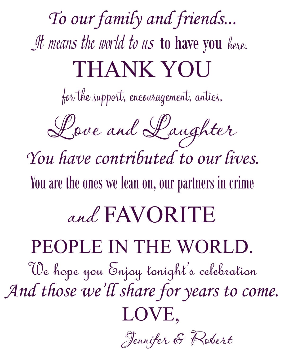 Thank You Party Sign - Printable - Custom