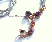 Purple Boho Amethyst Hemp Copper Wire Wrapped Pendant Necklace