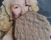 Vintage Antique Victorian Pearl Beaded Small Purse Evening Bag Wedding Bridal