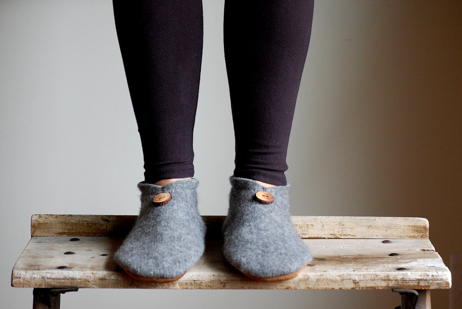 Women Slippers, Wool Felt Shoes, Eco Friendly, women size 6.5, 8, In My Time