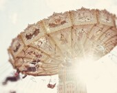 Carnival Photography, Nursery Art, Sunshine Yellow, Golden, Swing, Childrens Room, Carnival Ride - Sunshine Swing- Black Friday Cyber Monda