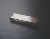 1 inch t i e b a r  - 24g -  Custom Text - Clip to keep neckties in place - Nickel