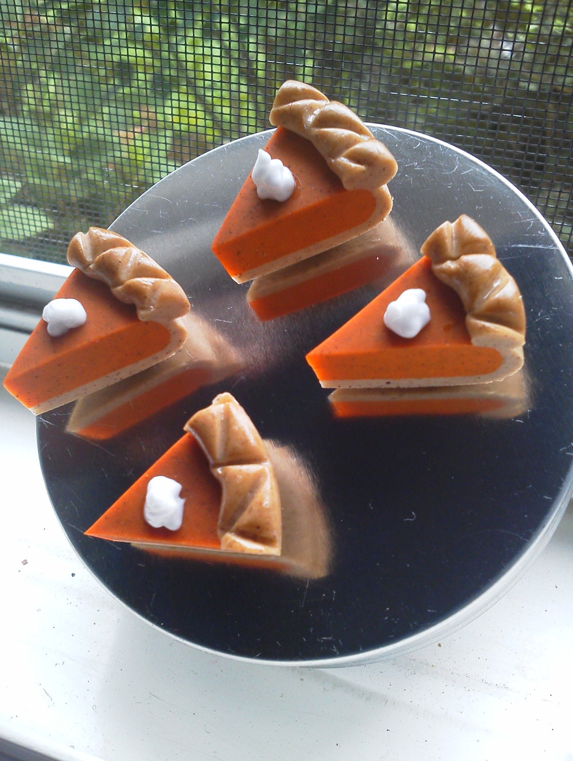 Magnets Pumpkin pie miniature magnets 4pc set handmade