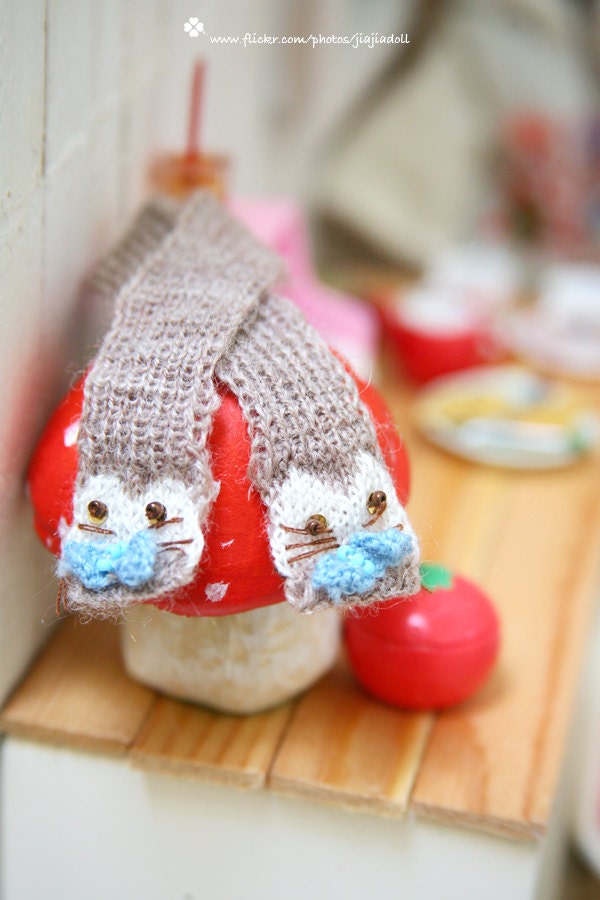 jiajiadoll-hand knitting-camel Kitty Scarf fits Momoko Blythe Misaki Pullip Lati yellow YoSD