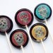 Sugar skull edible images flat style hard candy lollipop - 5 pc. - MADE TO ORDER