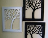 11 x 14 Tree Silhouette Cut Canvas - Set of 3