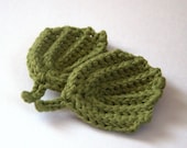 Woodland Wedding decor 2 olive green autumn leaves crochet Birthday party Thanksgiving table gift fall decoration garland embellishment