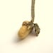 Felt acorn leaf necklace jewelry autumn woodland Weddings bridesmaid gift yellow bronze charm pendant fall Birthday Mother Easter her gift