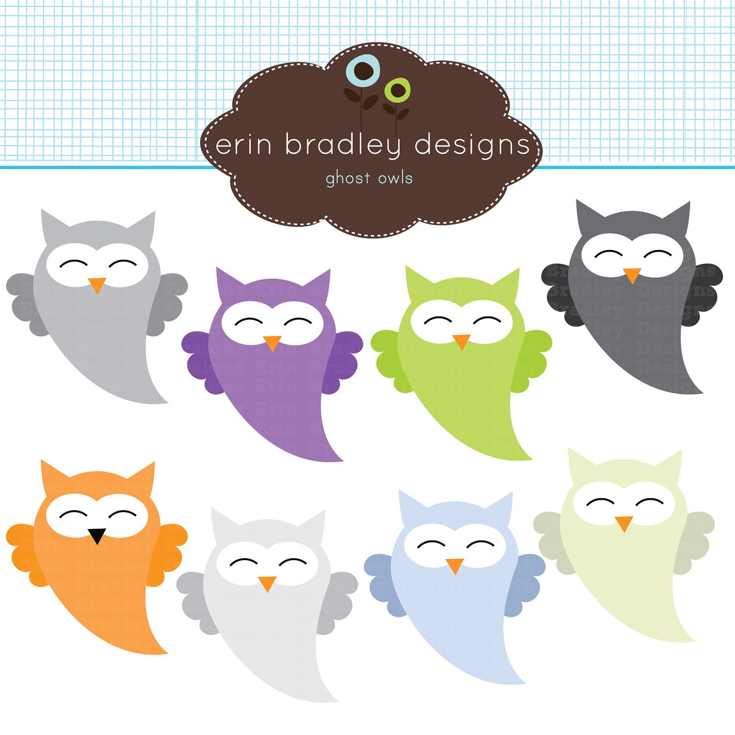 Ghost Owls Clipart Clip Art Personal & Commercial Use Instant Download Il_170x135