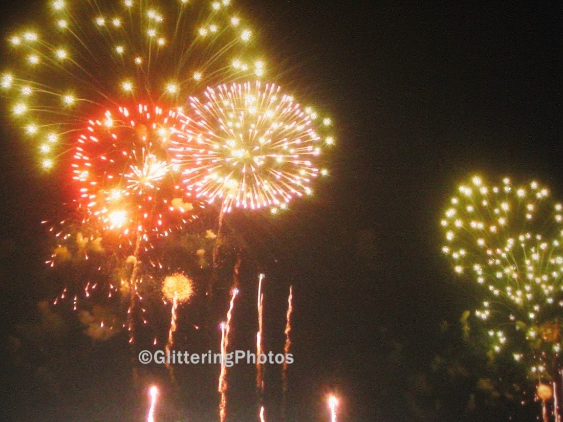 Fireworks Thunder Over Louisville No. 3 Fine Art Photograph Print Metallic OOAK