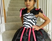 Girls Zebra Dress/Costume for Little Girl Available size 5/6