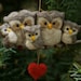 Needle Felted Owl Ornament - Family of Five