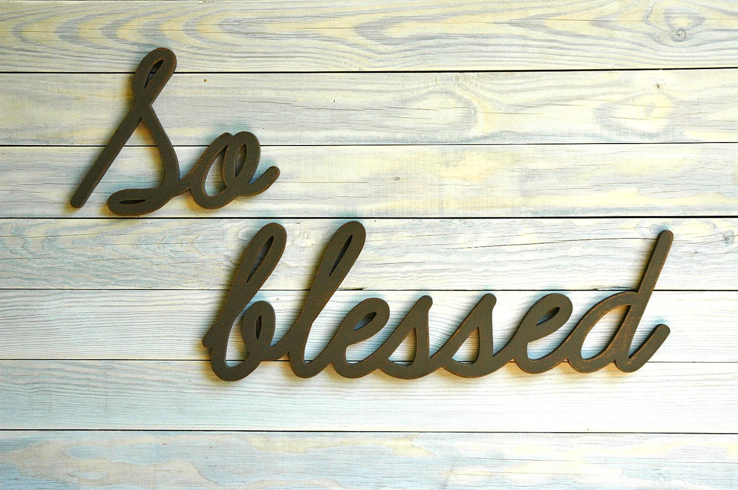 SO BLESSED - handmade recycled wood sign - you choose the color - home wall decor wedding gift family birthday vintage antique distressed