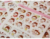 Cute Momoi Girl Sticker Set Tin From Korea - Includes 20 Mini Sticker Sheets In Tin Case / Box - Hundreds Of Stickers