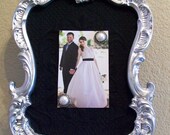 8x10 Baroque Ornate Vintage Picture Frame-Photo Frame-Silver and Black-Memo Board-Chalkboard-White-AnY Color-Shabby Chic-Nursery-Mirror