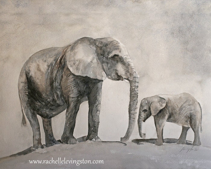 children wall art nursery art PRINT nursery decor baby wall art toddler boy print elephant art print giraffe tiger watercolor painting SET