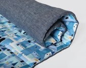 Knights and Castles NAP MAT - Non-Toxic, Eco friendly Toddler School Sleeping Pad with Organic Cotton in Turquoise Blue