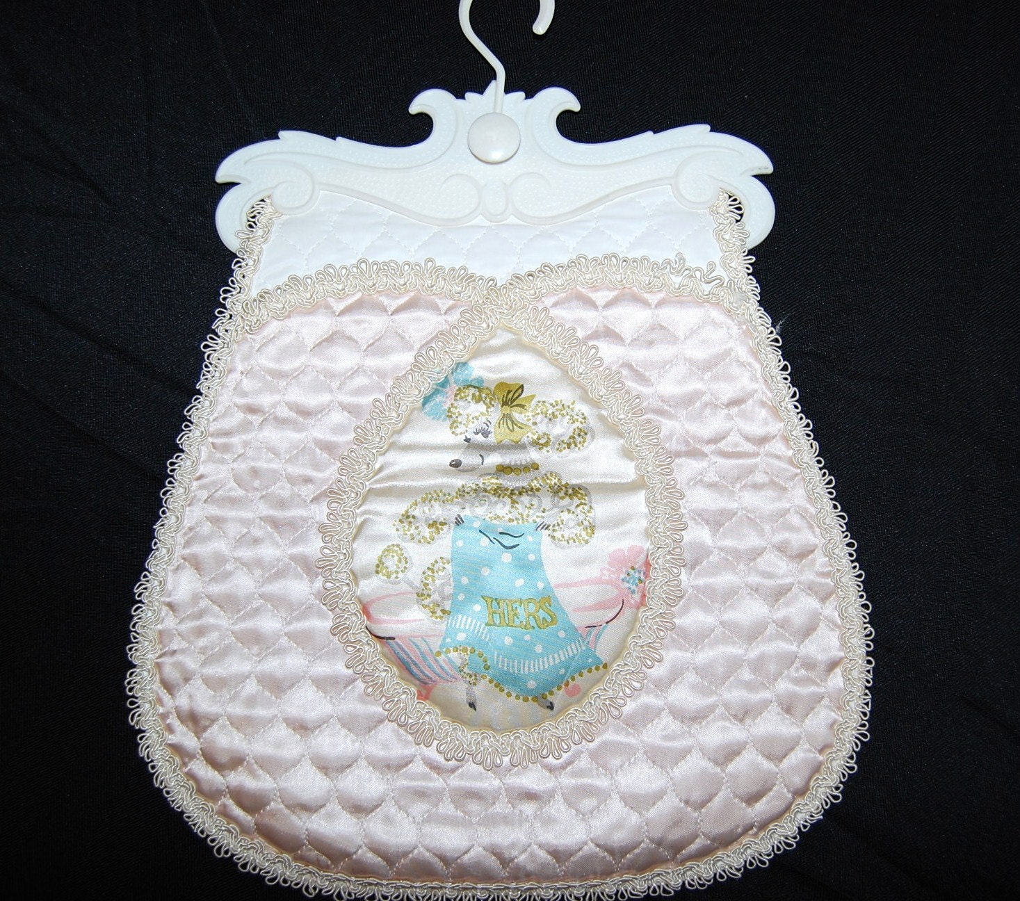 Vintage French Poodle Pink Lingerie Bag