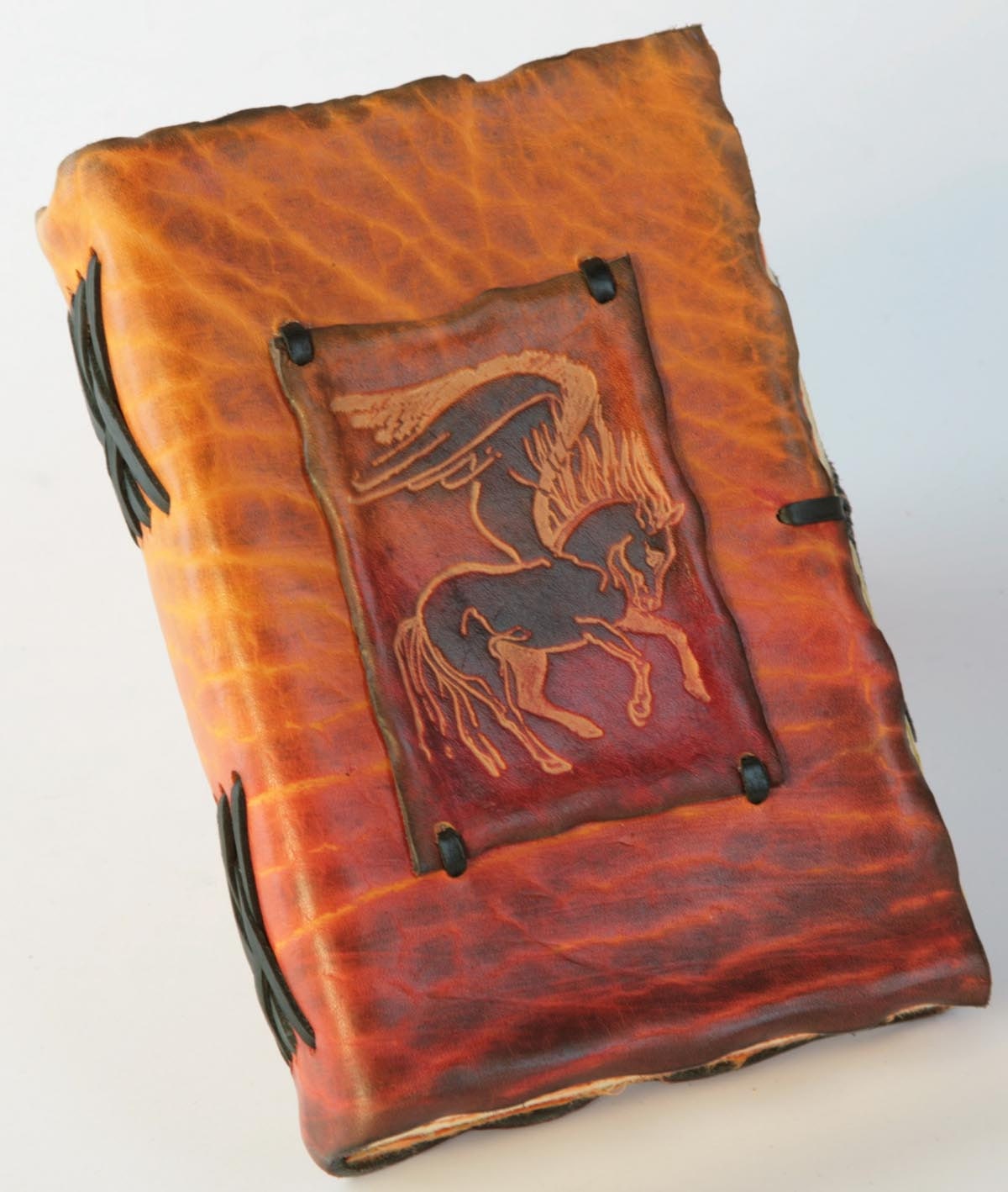 Pegasus Leather Journal: brown, orange, watery
