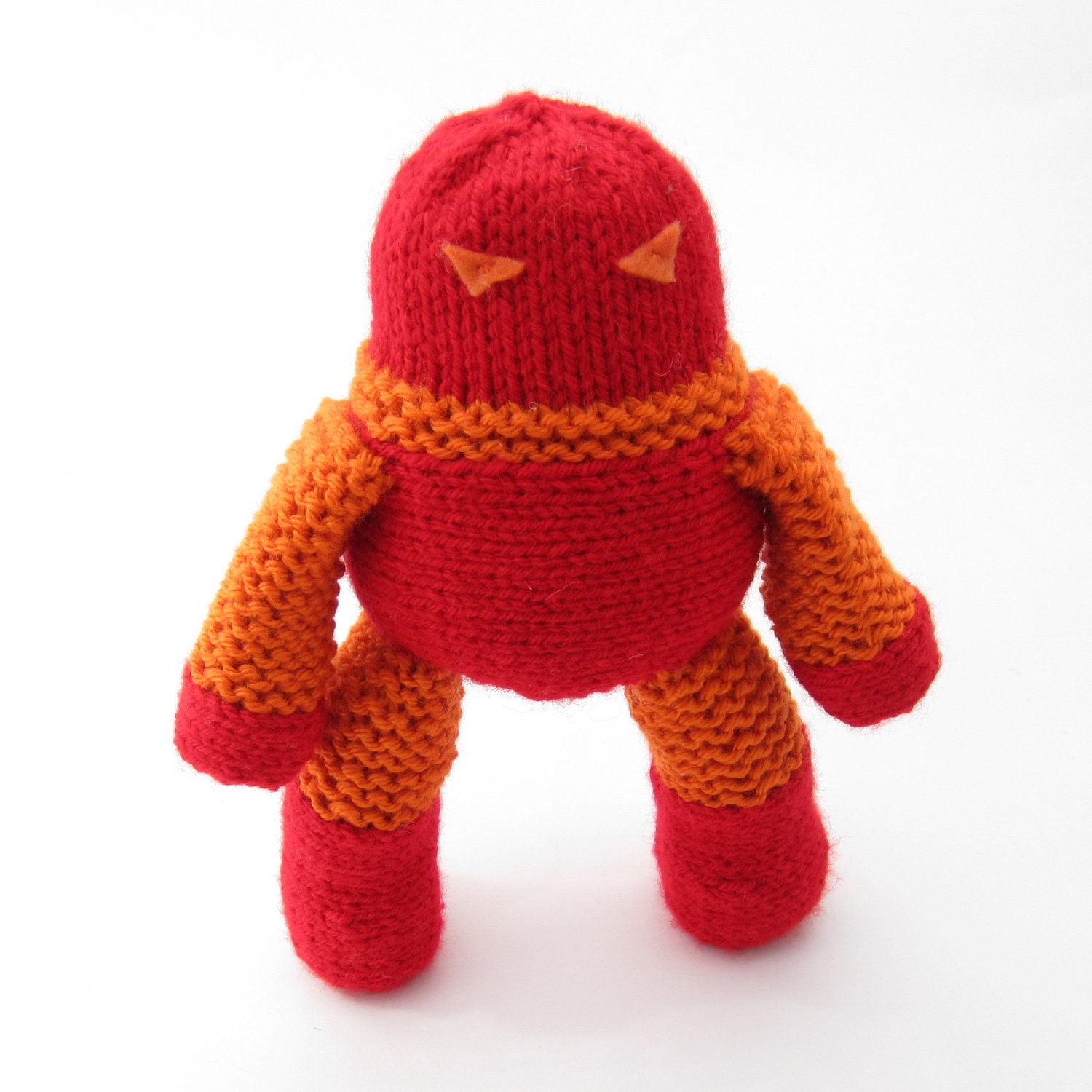 Cuddly Robot in Orange and Red