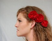 Ruby Red Floral Hair Combs- Bridal Collection