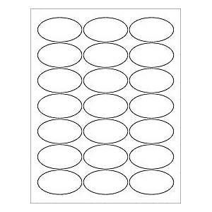 6 SHEETS 126 13/8x21/2 Blank OVAL WHITE Stickers by kimmeric