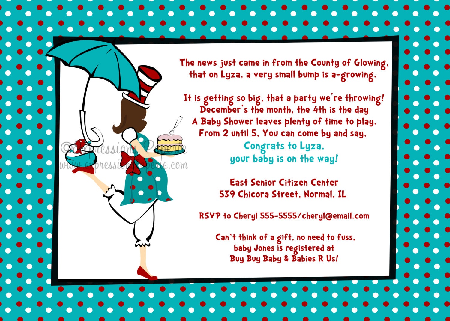 Seuss Inspired Mommy to Be Baby Shower Invitations Il_570xn