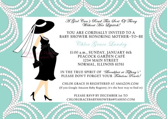 Blue Elegant Pearl Mommy to Be Baby Shower Invitations Il_570xn