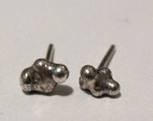 Tiny Sterling Silver Amoeba Studs