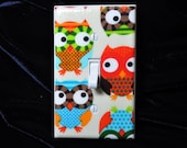 Owls Multi Color Light Switch Plate Cover Single  (STANDARD SIZE)