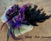 Blackest Night - Dark Fae Goth Goddess Tribal Belly Dance - Hair Art Clip Fascinator