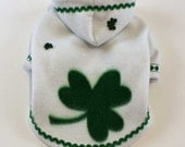 Shamrock Clover St Patricks Day  Fleece Hoodie for Small Dogs