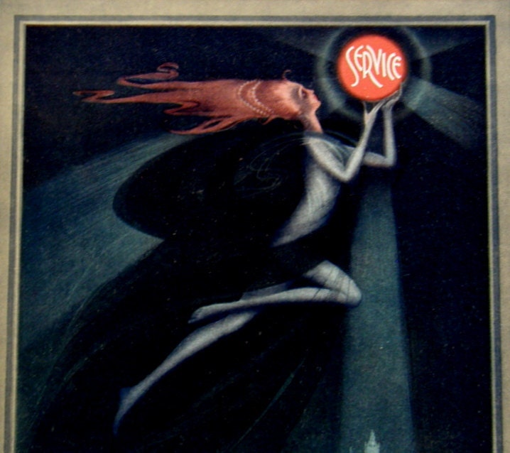 Roaring 20s Art Deco Litho Prints with Mat: Vintage Ads, Spirit of Modern Business & Success - Elements of Advertising