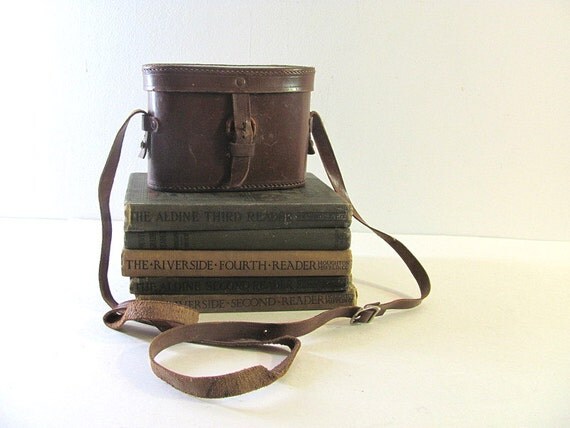 Brown Vintage Leather Binocular Case with by dirtybirdiesvintage
